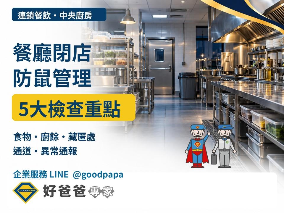 餐廳打烊後怎麼防鼠？閉店檢查5大重點