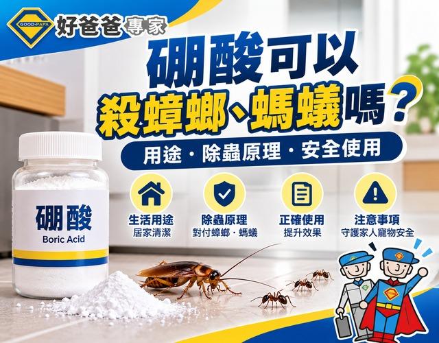 硼酸可以殺蟑螂、螞蟻嗎？用途、除蟲原理與安全使用指南