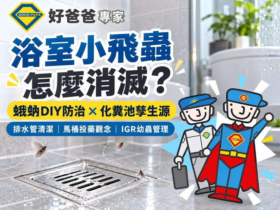 浴室小飛蟲怎麼消滅？蛾蚋DIY、化糞池防治｜好爸爸購GO